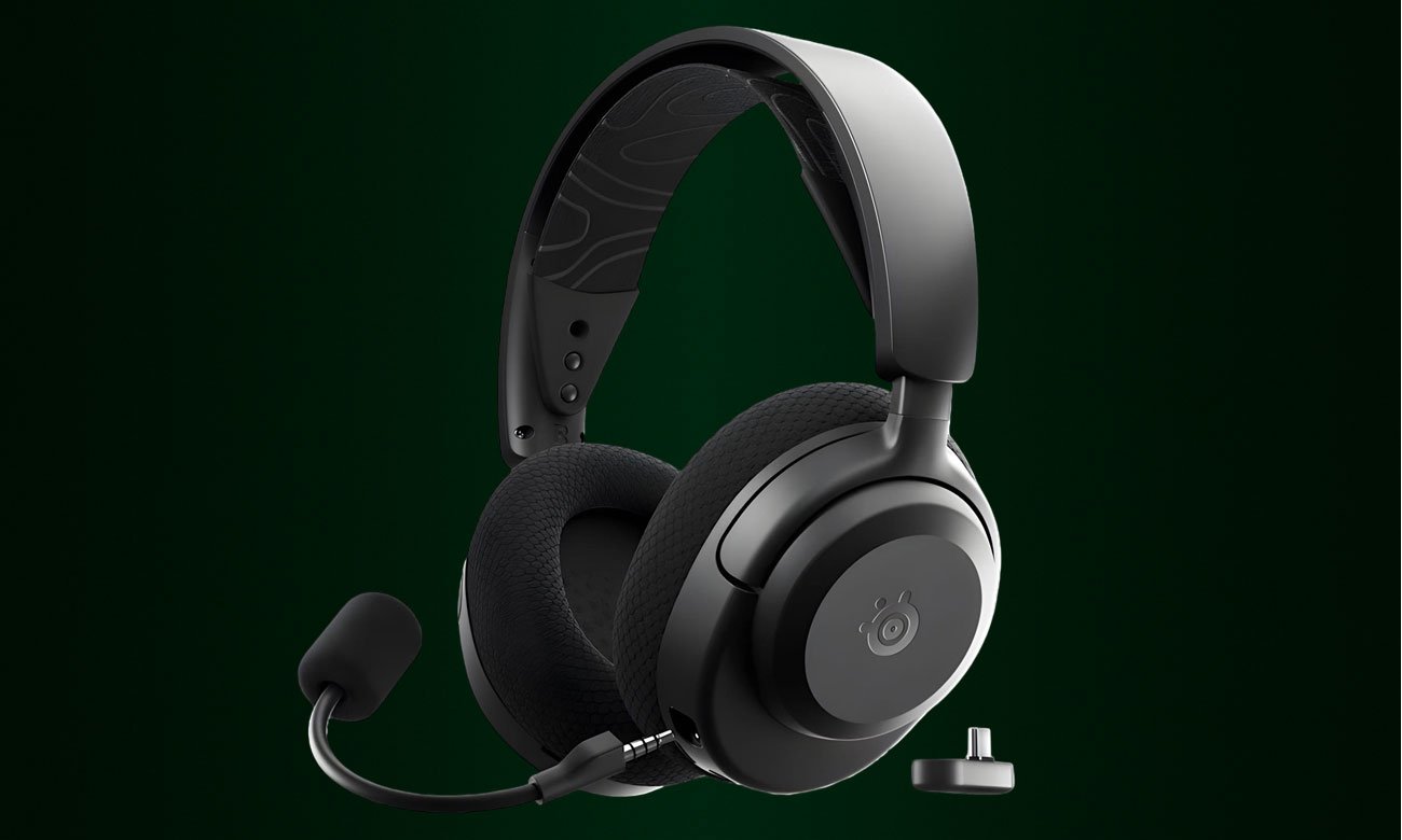 Słuchawki bezprzewodowe SteelSeries Arctis Nova 3X Wireless Czarne - Widok ogólny, grafika z tłem