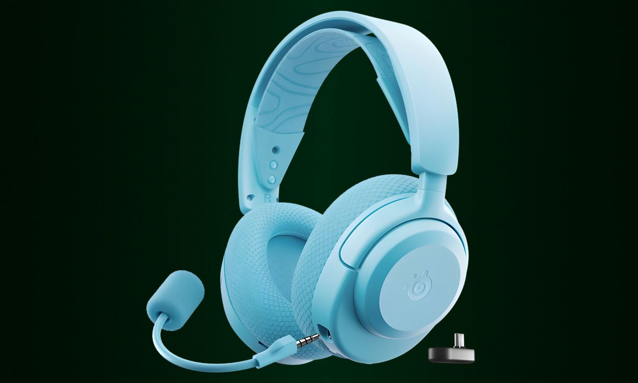 Słuchawki bezprzewodowe SteelSeries Arctis Nova 3X Wireless Niebieskie - Widok ogólny, grafika z tłem