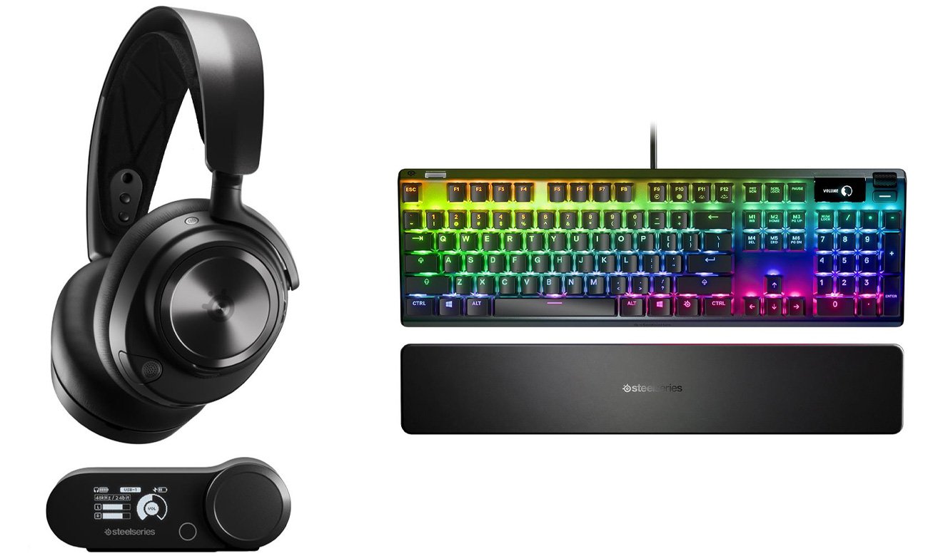 Zestaw SteelSeries słuchawki Arctis Nova Pro Wireless + klawiatura Apex PRO OmniPoint
