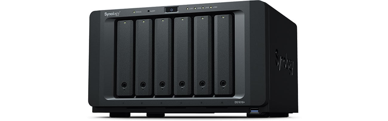 Dysk sieciowy/macierz Synology DS1618+ (6xHDD, 4x2.1GHz, 4GB, 3xUSB, 4xLAN)
