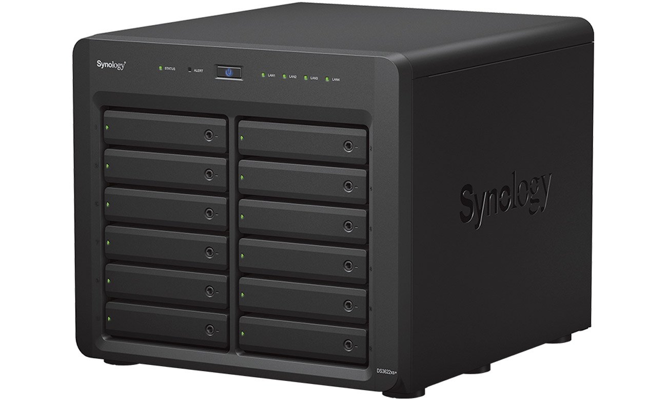 Synology DS3622xs+ widok z przodu pod kątem