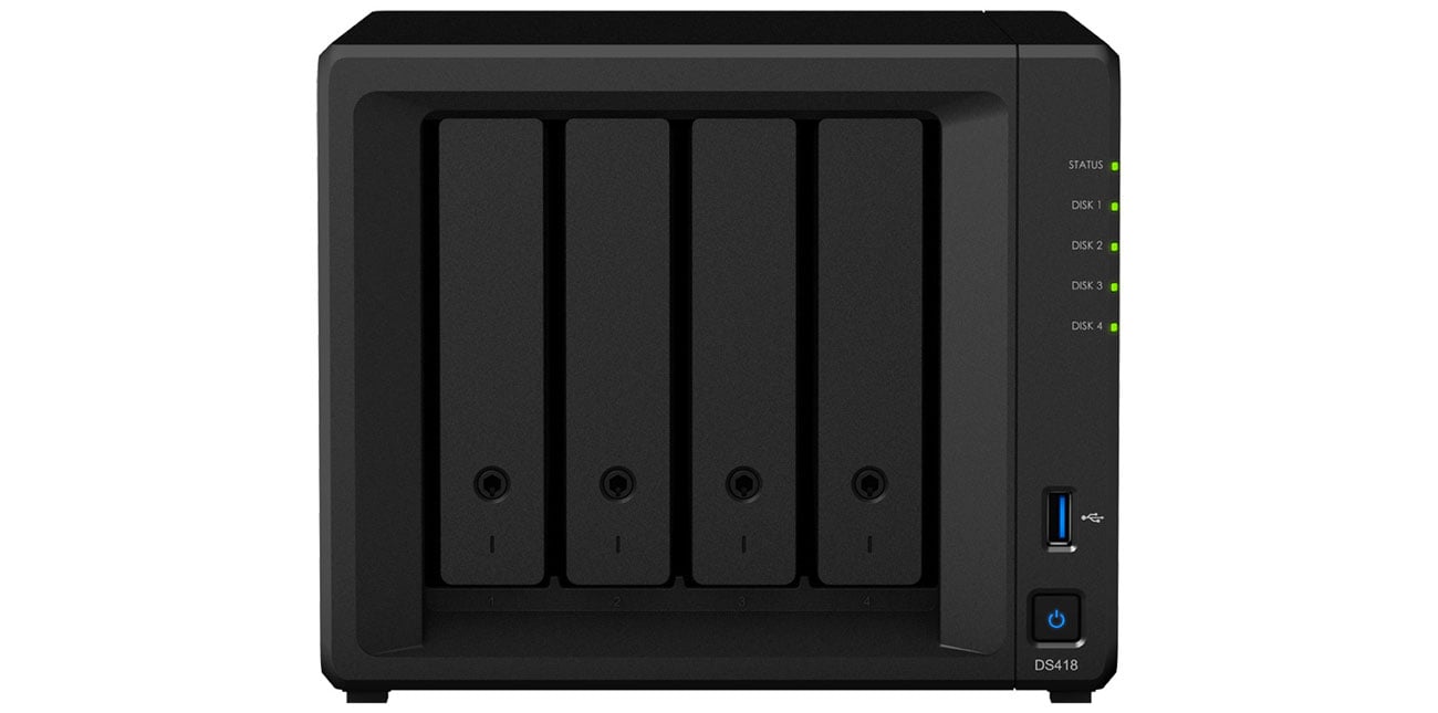 Synology DS418 Widok Z Przodu