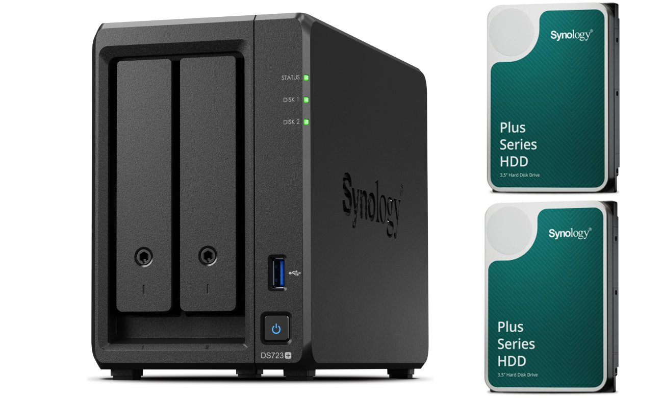 Dysk sieciowy NAS Synology DS723+ (2x 4TB HDD HAT3300 Plus)
