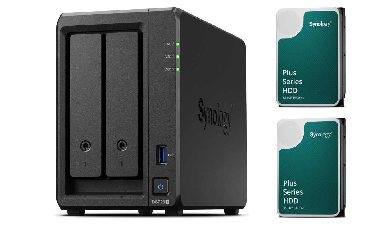 Dysk sieciowy NAS Synology DS723+ (2x 12TB HDD HAT3310 Plus)