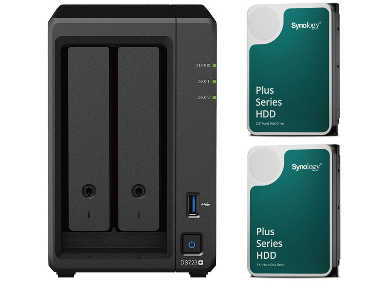 Dysk sieciowy NAS Synology DS723+ (2x 12TB HDD HAT3310 Plus)