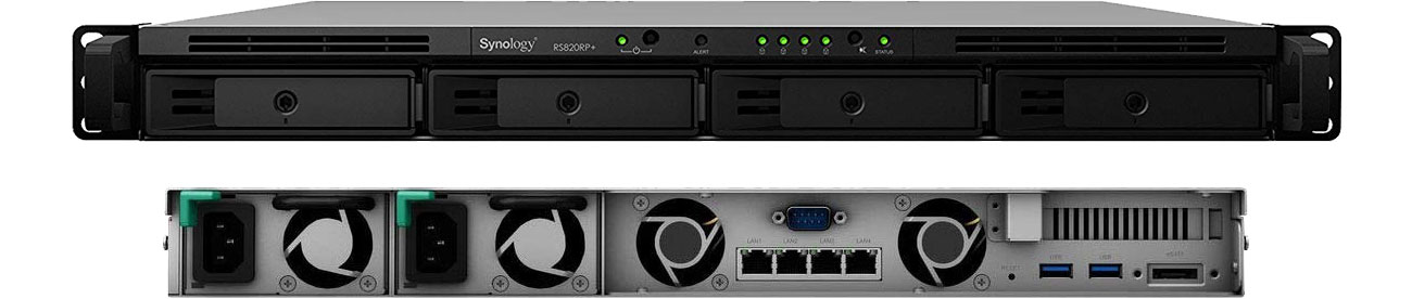 Synology RackStation RS820RP+ - Przód, tył
