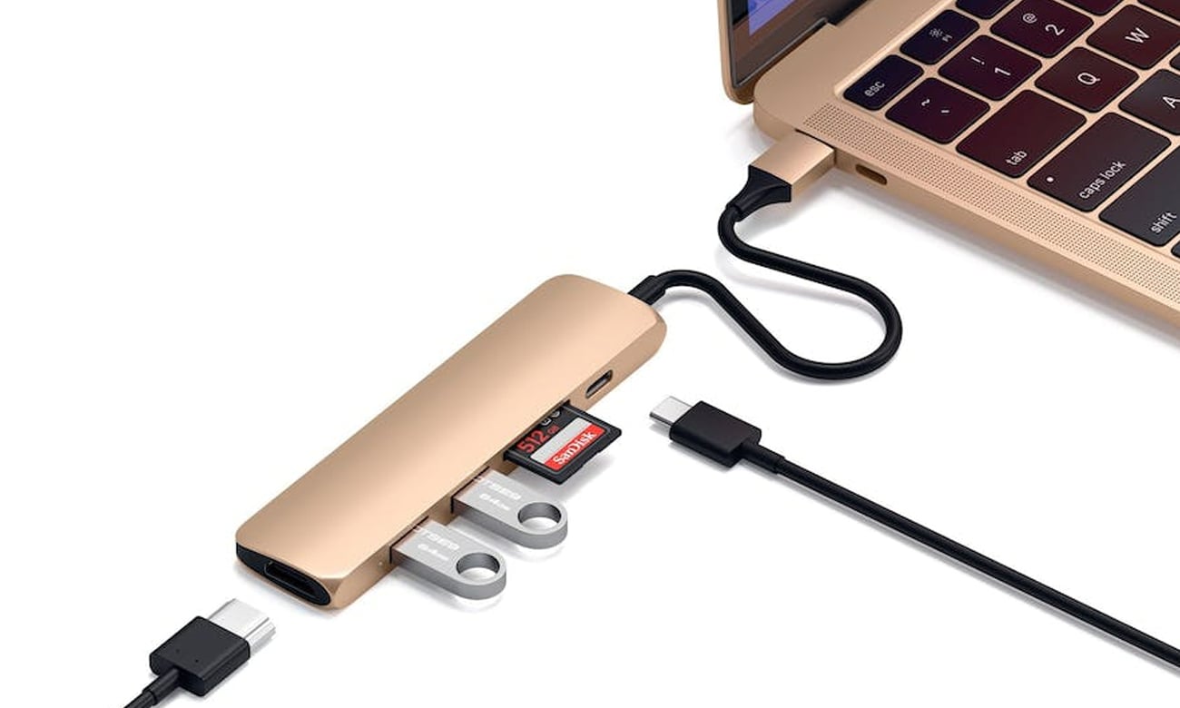 Satechi Aluminium Adapter Slim v2 gold