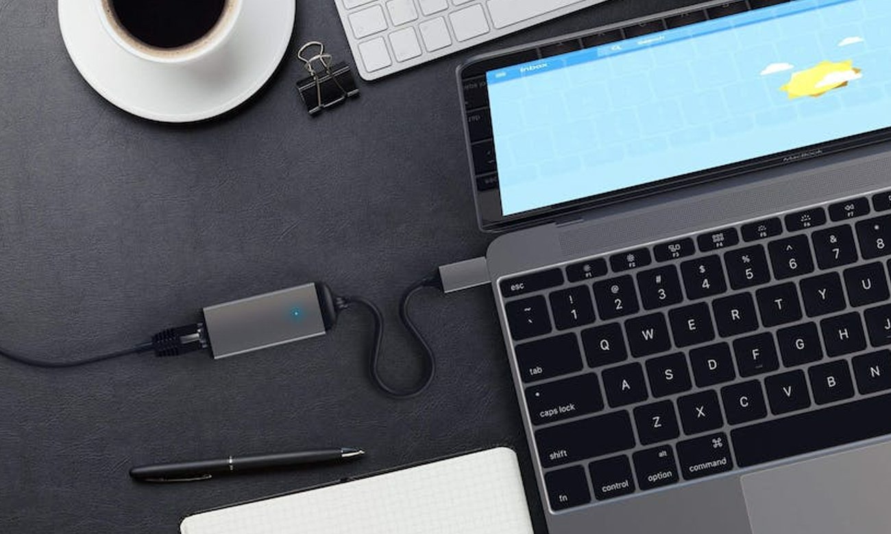 Adapter Satechi USB-C do Gigabit Ethernet działanie