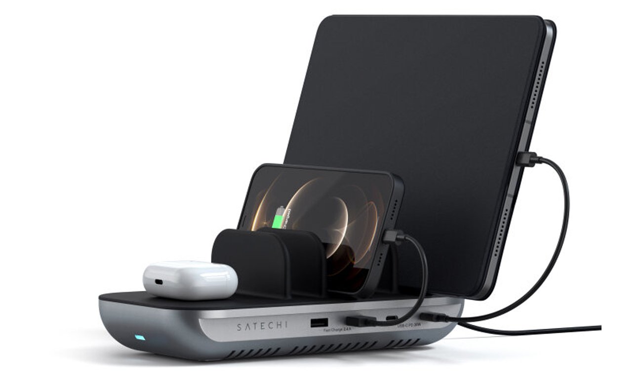 Satechi Dock5 widok ogólny, ładowanie urządzeń