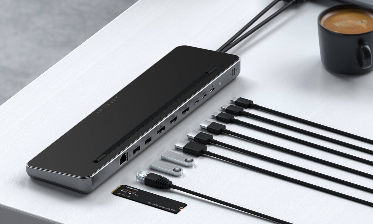 Dual Dock Stand Satechi podłączanie