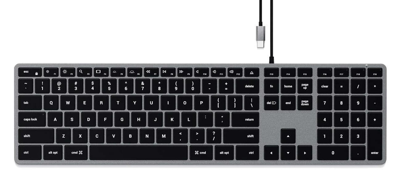 Satechi Slim W3 Backlit Wired widok z góry