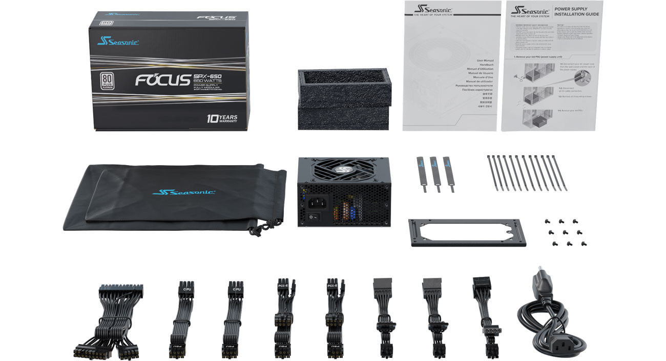 Seasonic FOCUS SPX 650 W 80 Plus Platinum zestaw