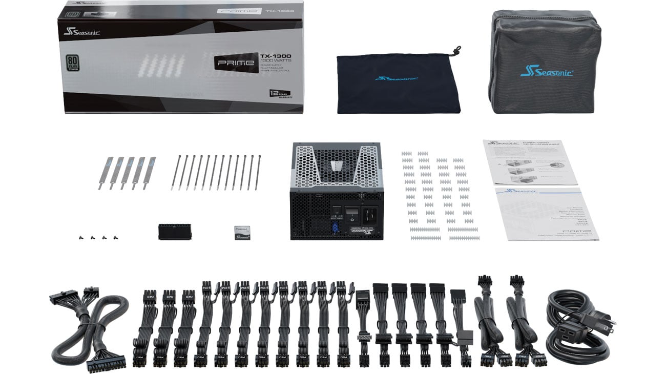 Seasonic Prime TX 1300 W 80 Plus Titanium modularne kable