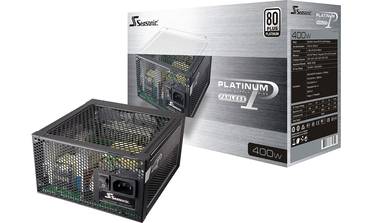 Zasilacz Seasonic 400W Fanless 80 Plus Platinum BOX SS-400FL2 F3