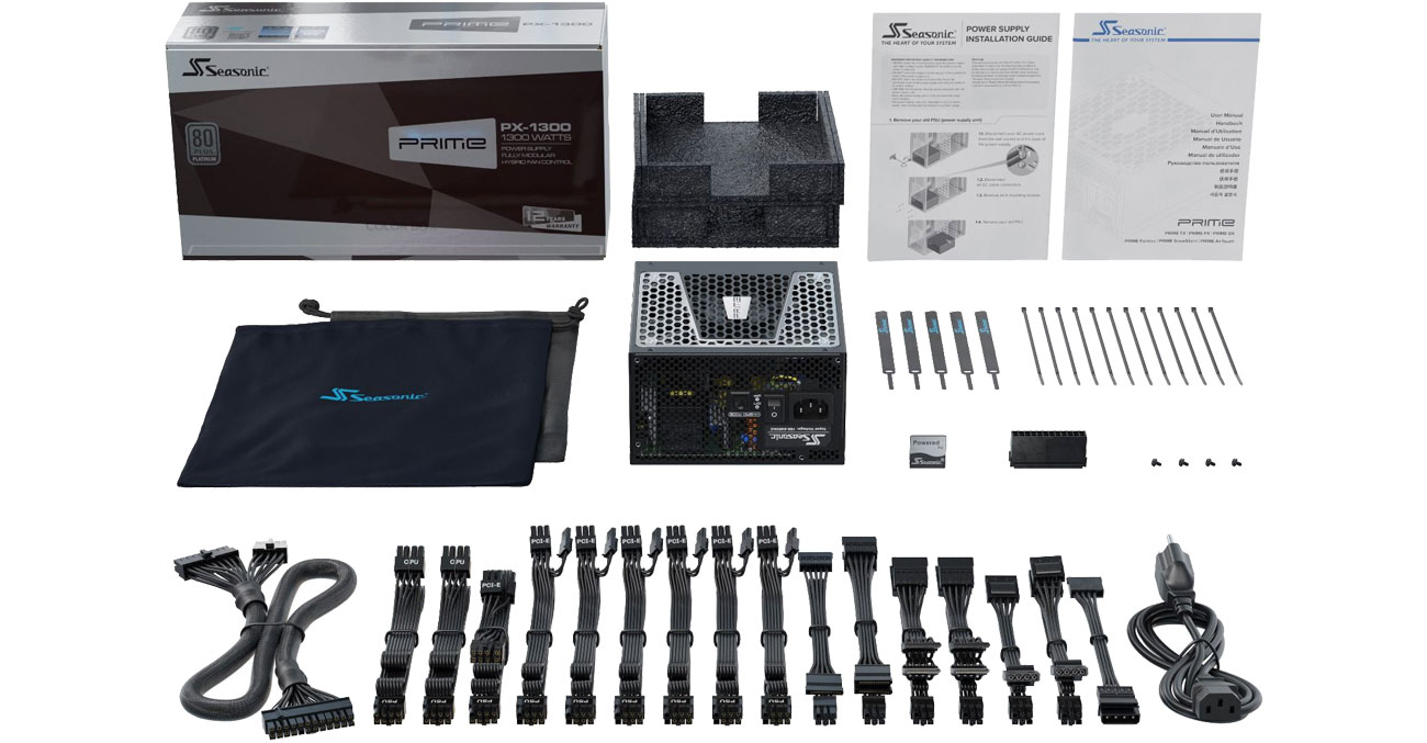 Seasonic Prime PX 1300 W 80 Plus Platinum modularne kable