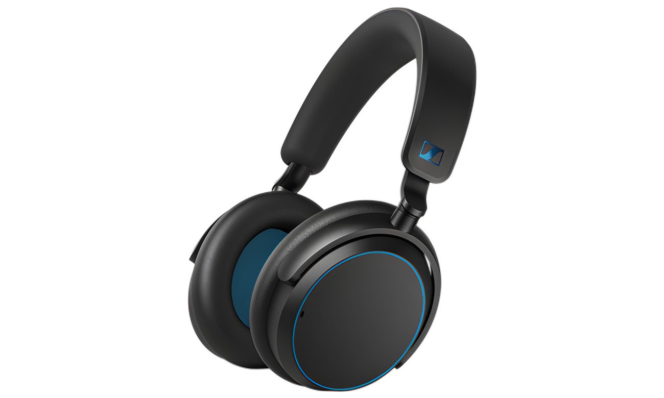 Słuchawki bezprzewodowe Sennheiser ACCENTUM Wireless Czarno-niebieskie - Widok od przodu pod kątem