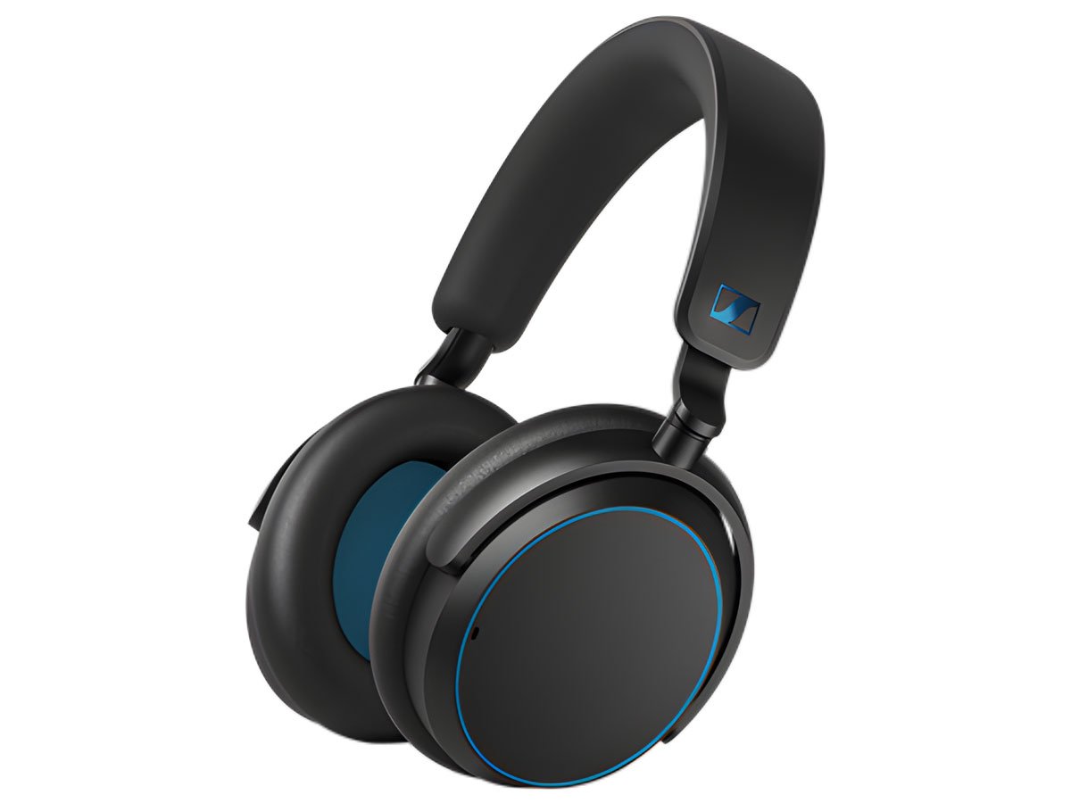 Słuchawki bezprzewodowe Sennheiser ACCENTUM Wireless Czarno-niebieskie - Widok od przodu pod kątem