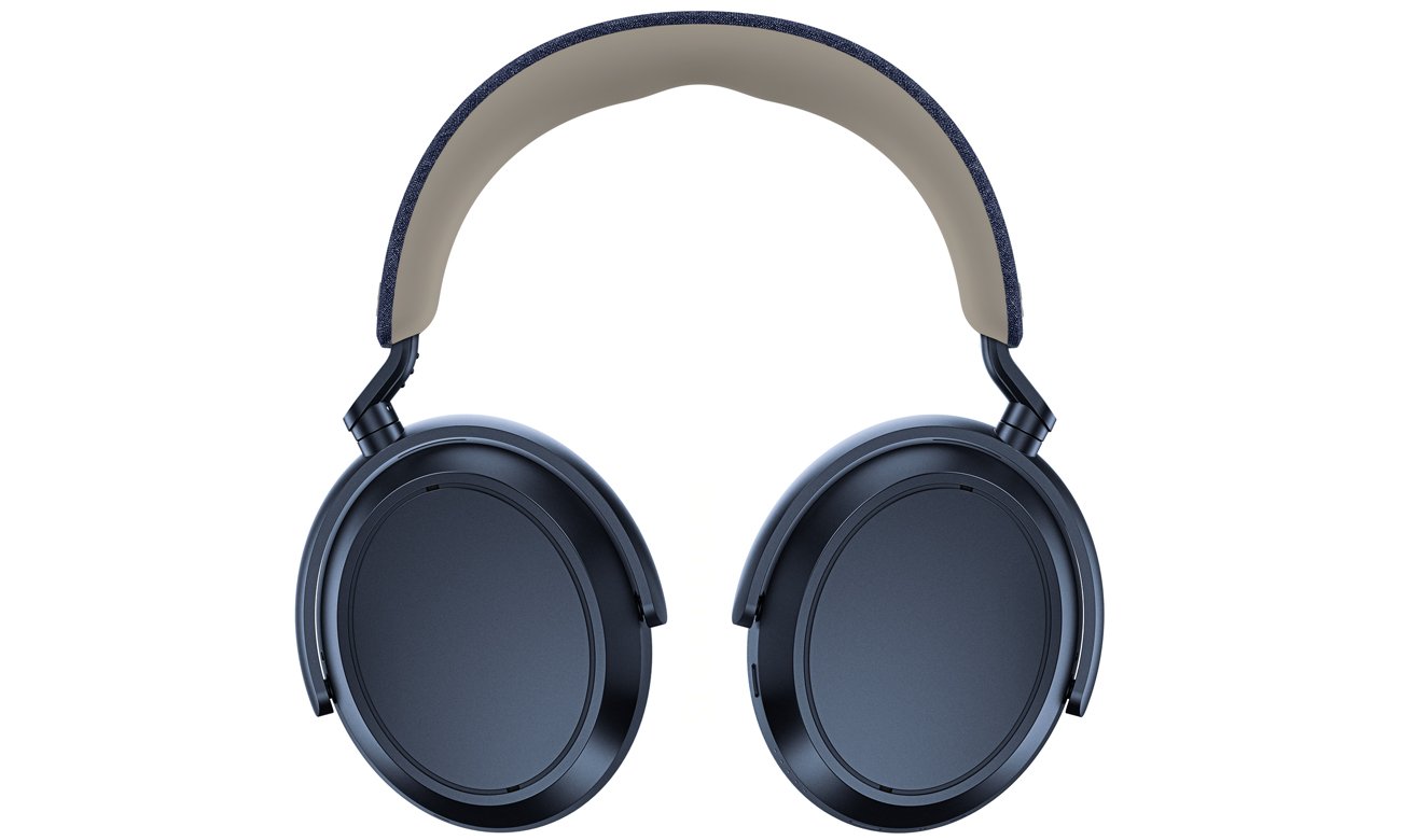 Słuchawki Sennheiser MOMENTUM 4 Wireless Denim - Widok od przodu, nauszniki złożone na płasko