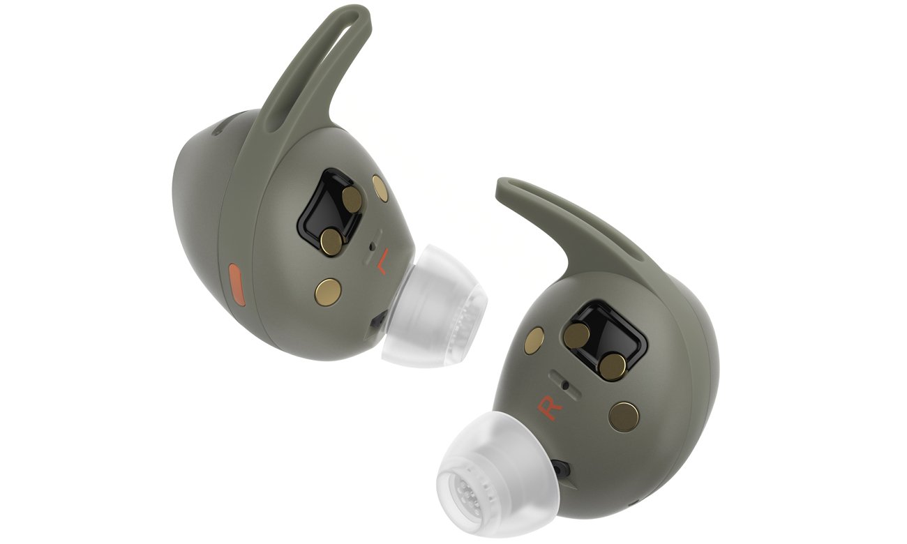 Бездротові навушники Sennheiser MOMENTUM Sport Olive - вигляд лівого та правого навушників
