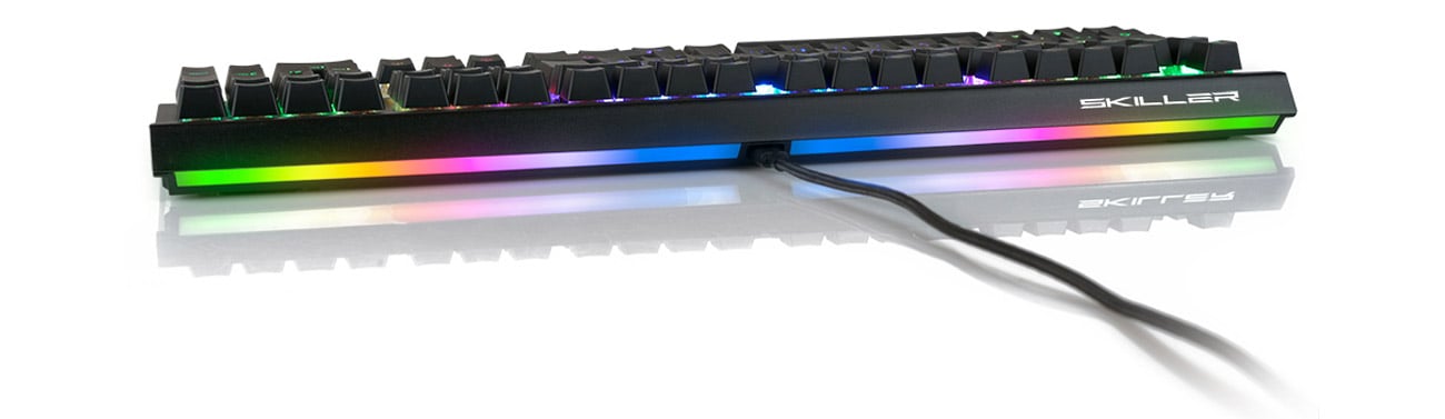 Sharkoon Skiller SGK60 widok z tyłu, podświetlenie Edge Light