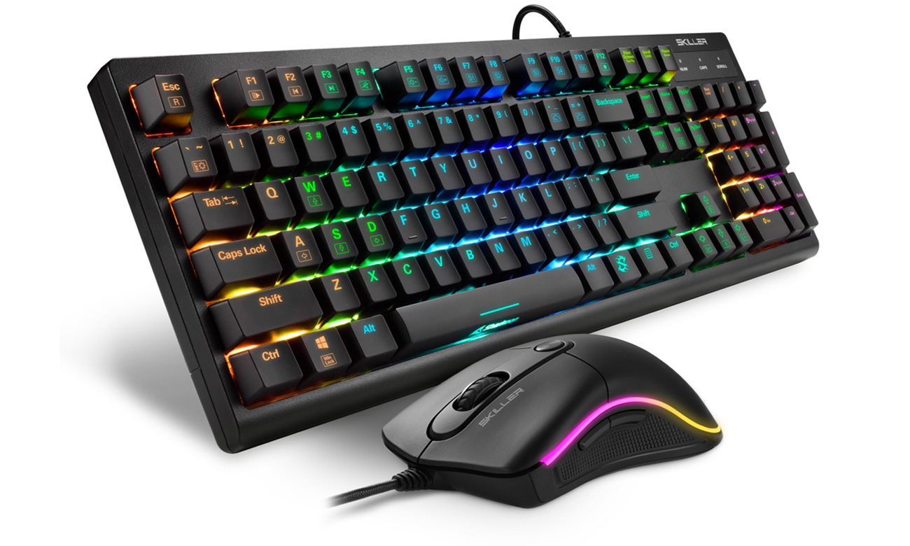 Zestaw klawiatura + mysz Sharkoon Skiller SGB30 - Widok od przodu