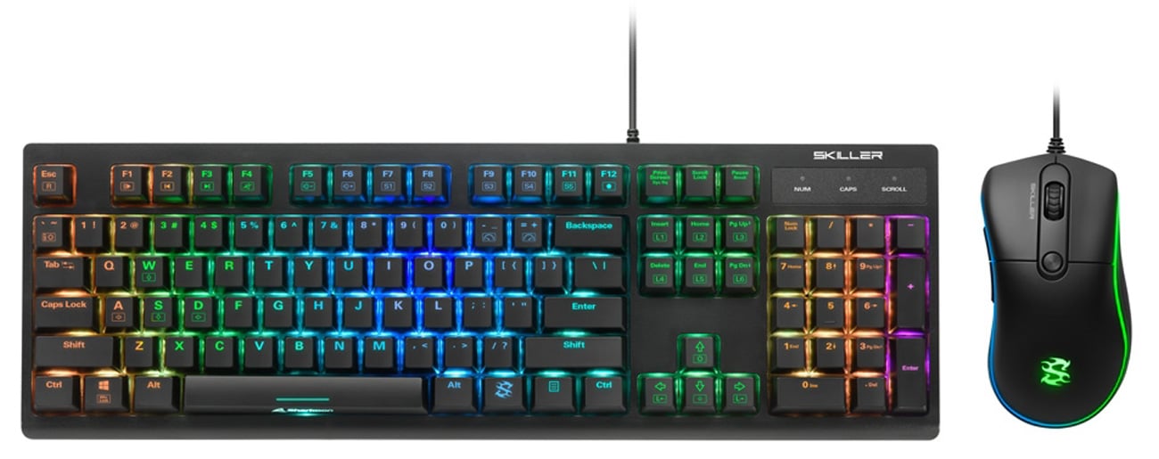 Zestaw klawiatura + mysz Sharkoon Skiller SGB30 - Widok od przodu