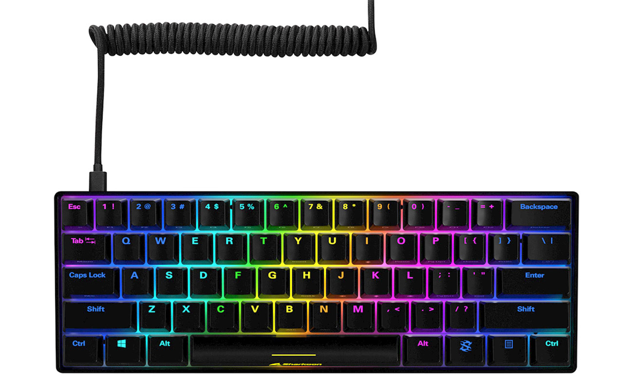 Sharkoon Skiller SGK50 S4 widok z góry, przewód