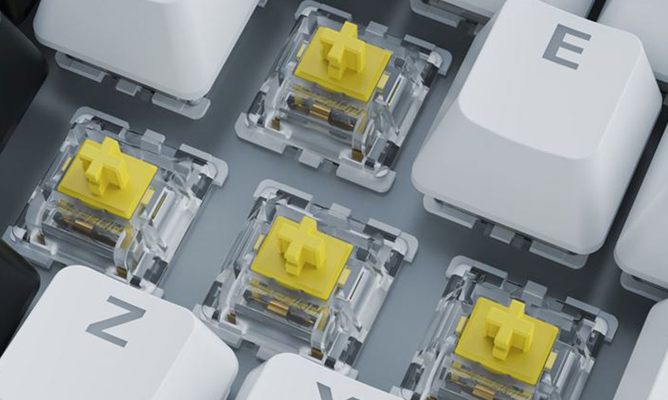 Sharkoon Skiller SGK50 S3 White przełączniki Gateron Yellow