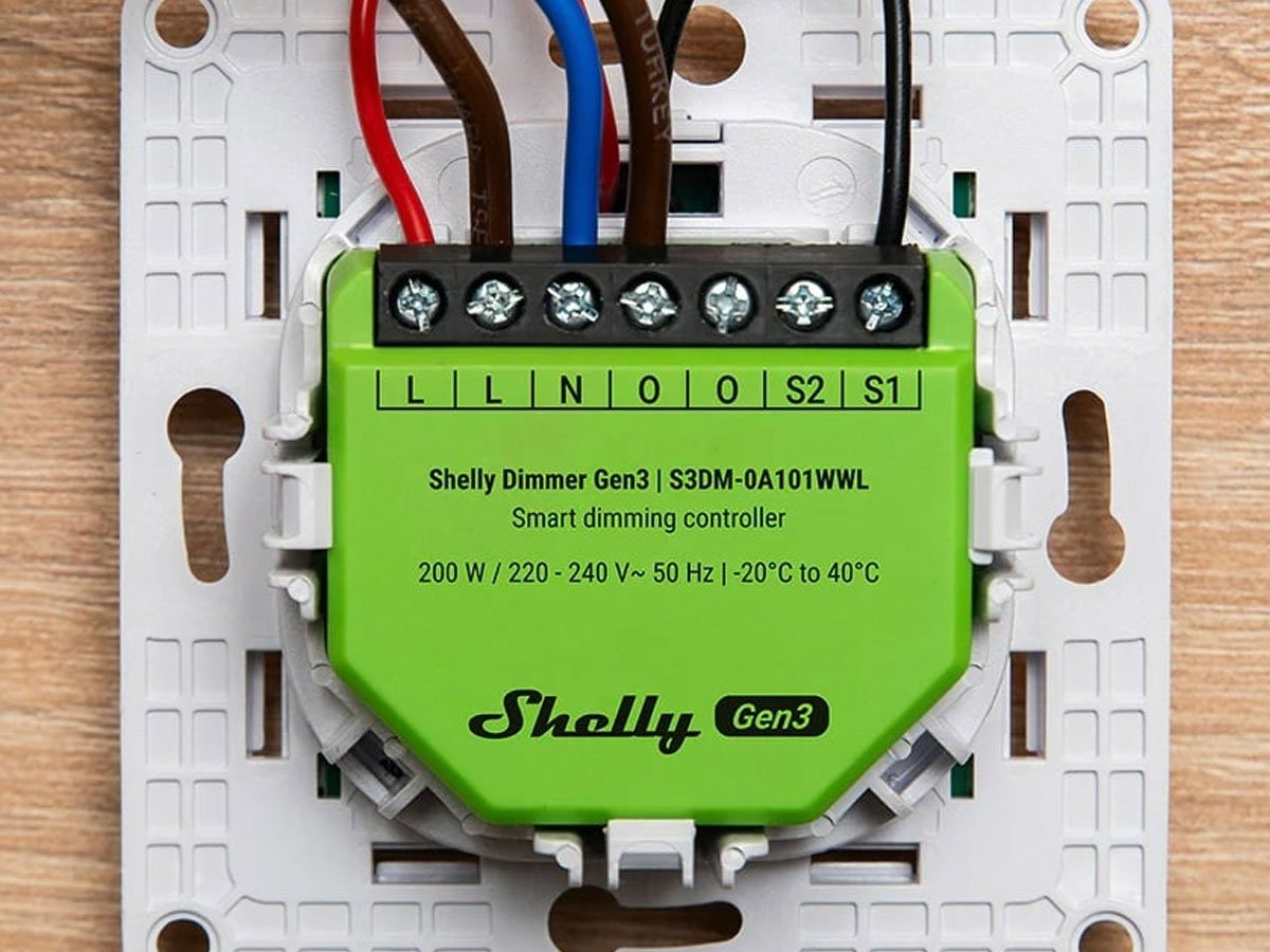 Shelly Ściemniacz światła WiFi Dimmer Gen3 montaż