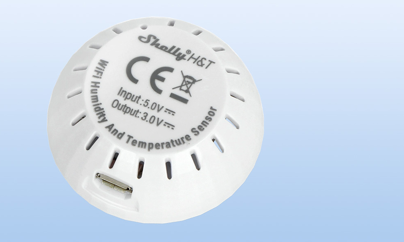 Adapter USB Shelly do czujnika temperatury H&T biały
