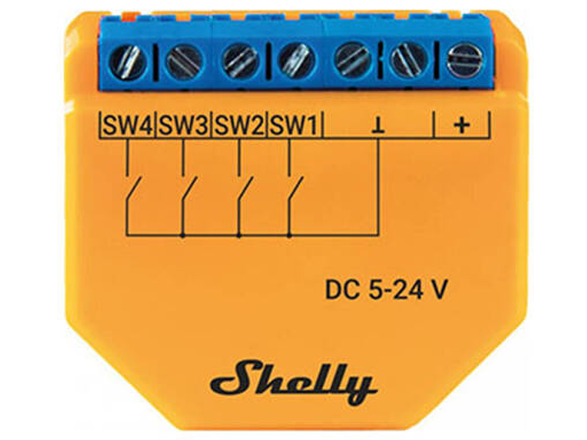 Kontroler/aktywator scen Shelly PLUS i4 DC WIFI, napięcie 5-24V DC
