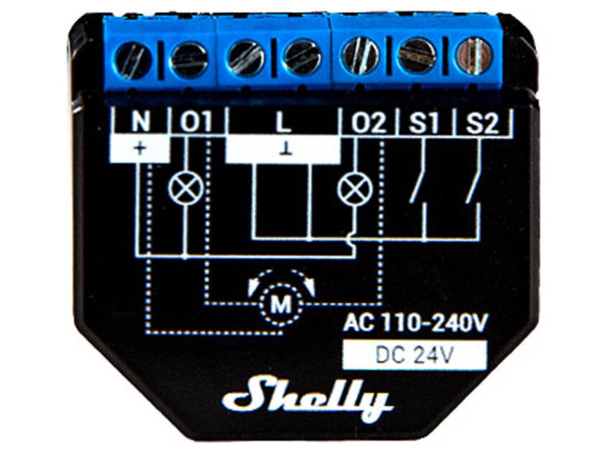 Sterownik Shelly Plus 2PM Wi-Fi 2 - Widok od przodu