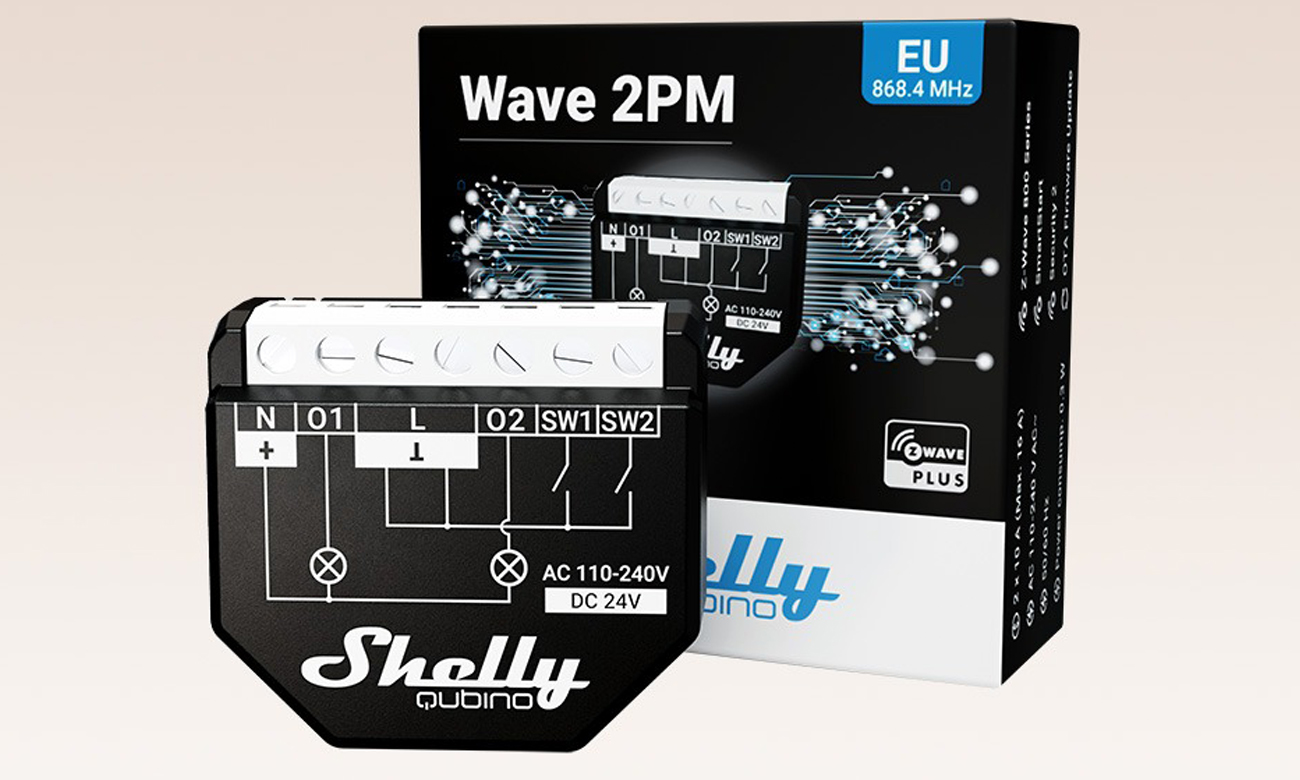 Sterownik Shelly Qubino Wave2PM - Grafika z tłem