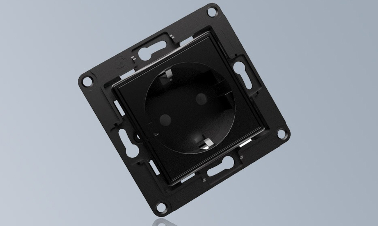 Inteligentne gniazdko ścienne Shelly Wall Socket Czarne - Grafika z tłem
