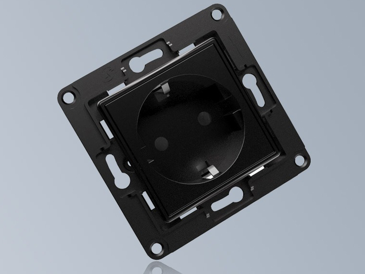 Inteligentne gniazdko ścienne Shelly Wall Socket Czarne - Grafika z tłem