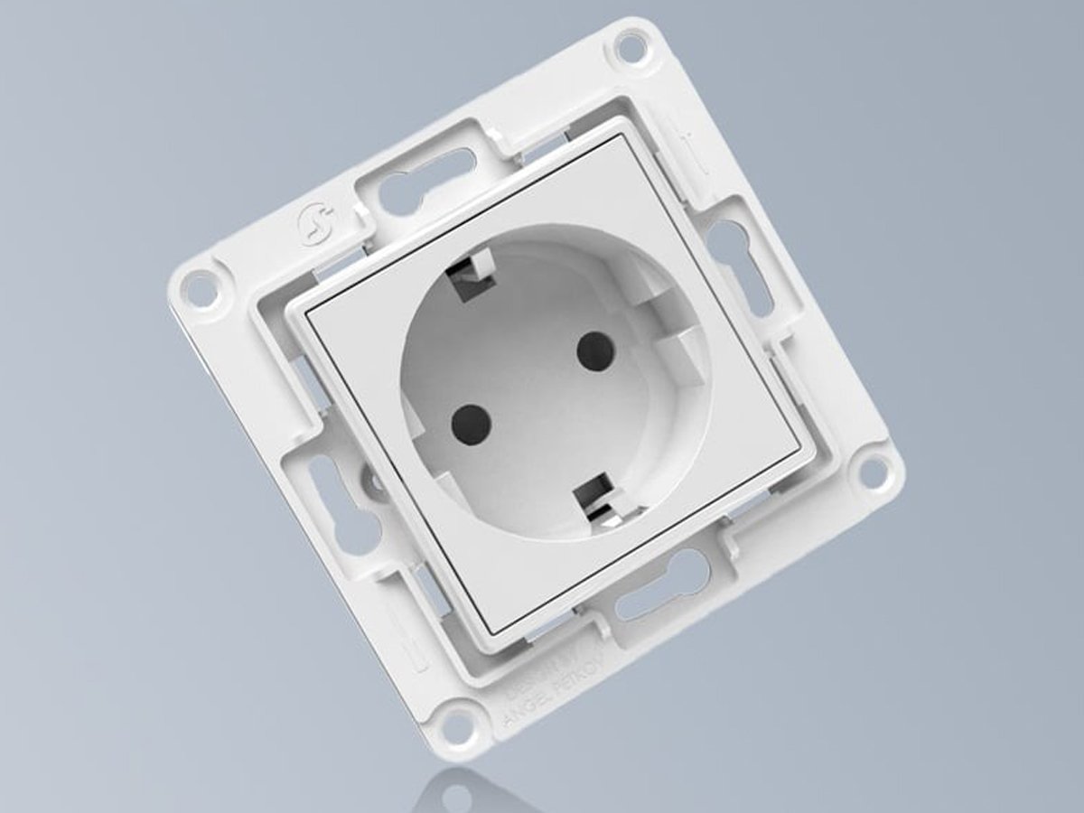 Inteligentne gniazdko ścienne Shelly Wall Socket Białe - Grafika z tłem