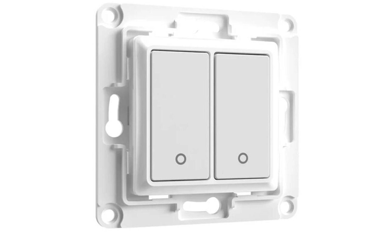 Włącznik ścienny Shelly Wall Switch 2 przyciski Biały - Grafika