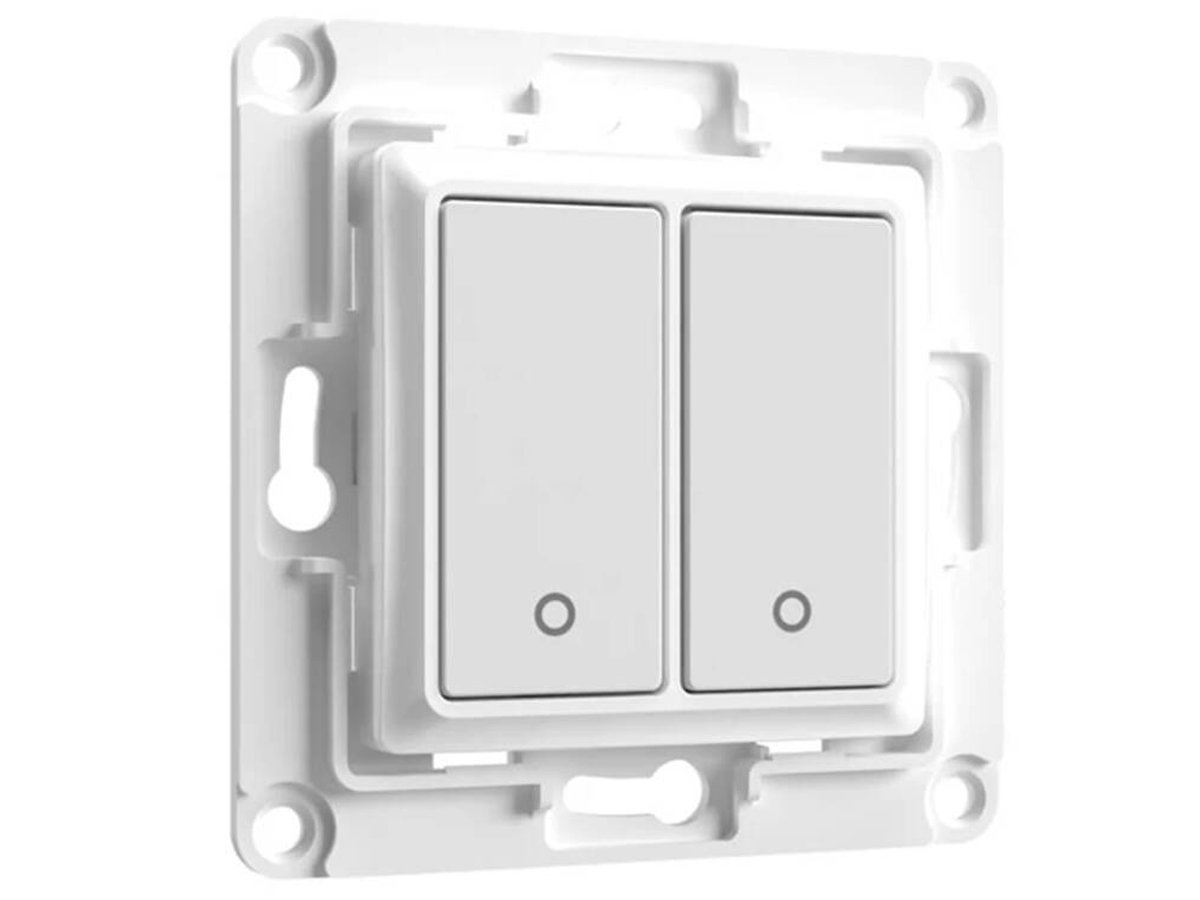 Włącznik ścienny Shelly Wall Switch 2 przyciski Biały - Grafika