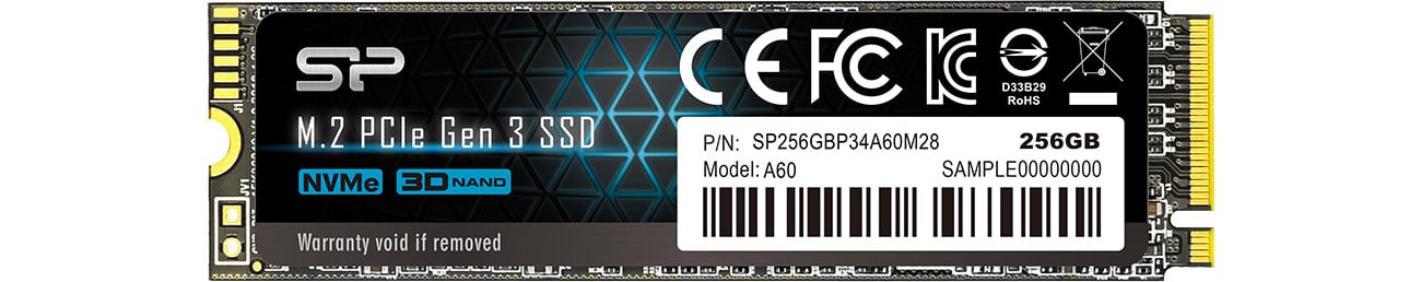 Dysk SSD Silicon Power 256GB M.2 PCIe NVMe A60 SP256GBP34A60M28