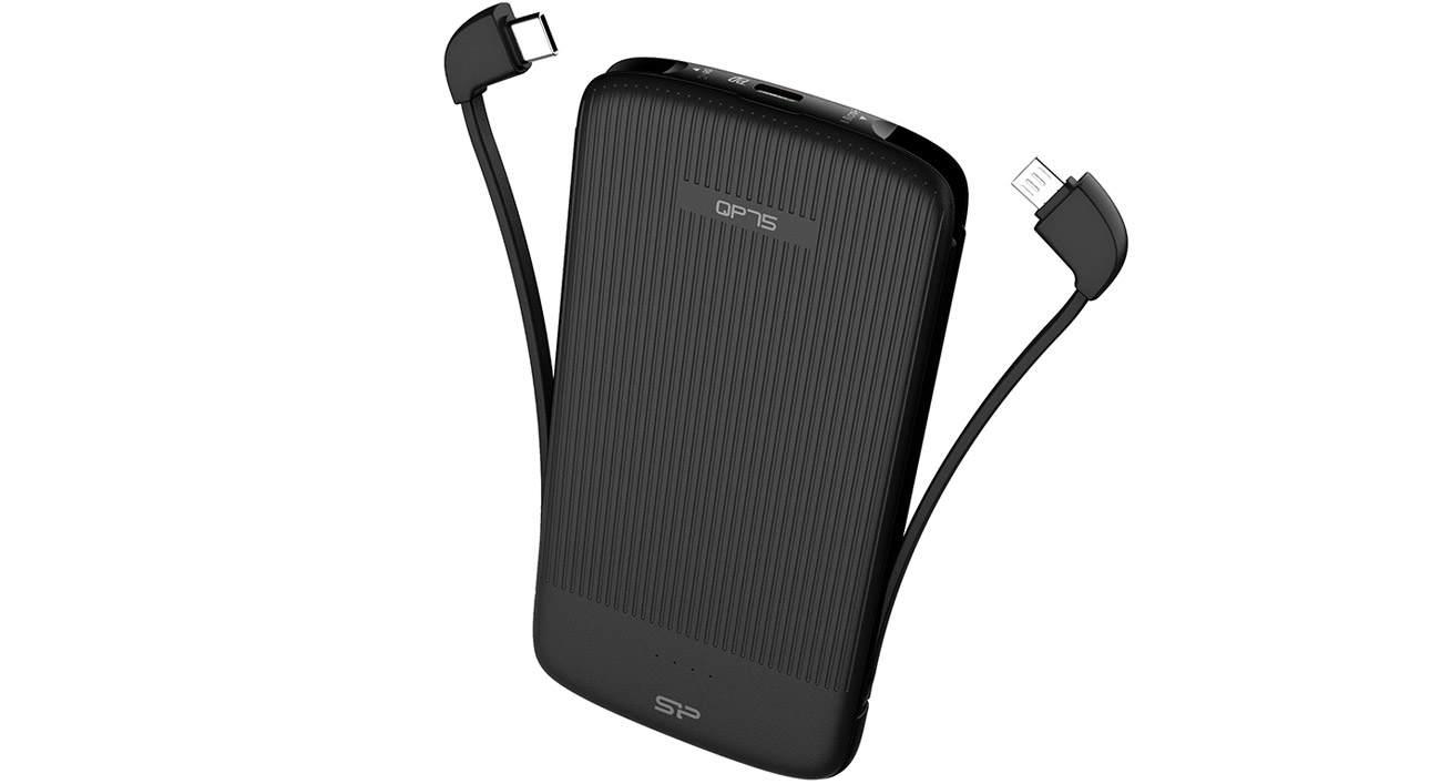Powerbank Silicon Power QP75 zintegrowane kable