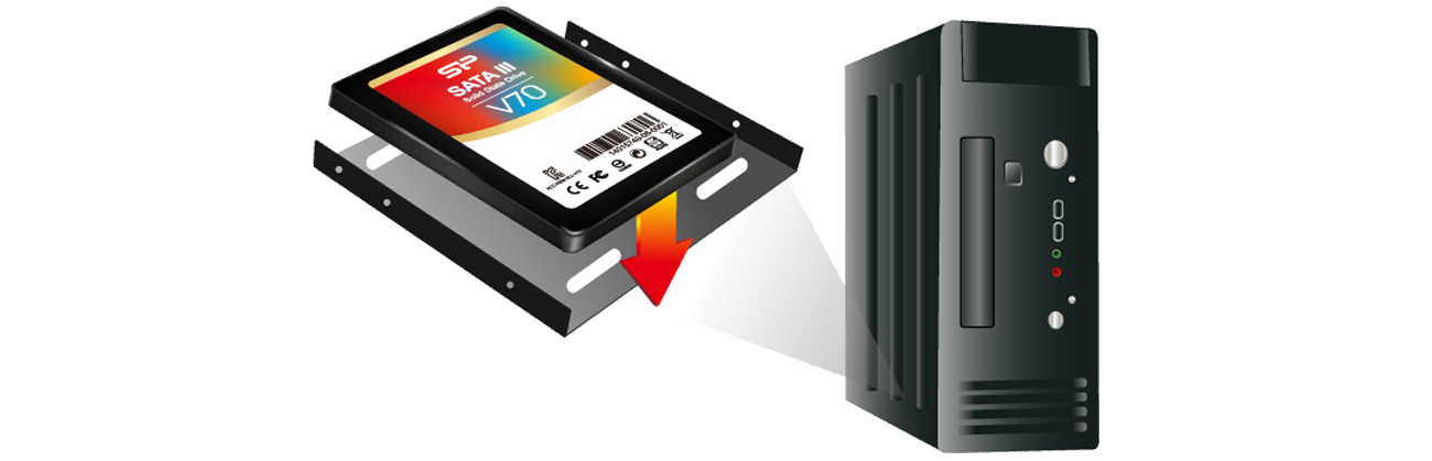 Dysk SSD Silicon Power VELOX V70 - możliwośc montażu w zatoce 3,5''