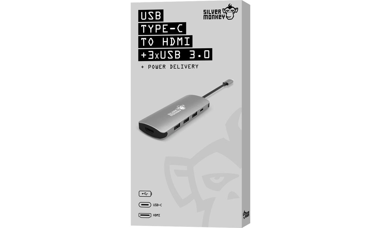 Silver Monkey USB-C do HDMI/USB 3.0 + Power Delivery