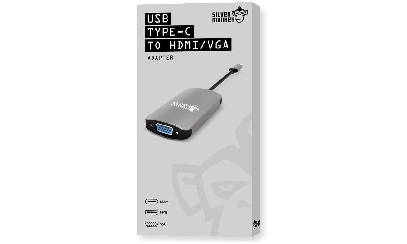 Der Adapter mit Plug Play Betrieb SILVER MONKEY USB C zu HDMI VGA