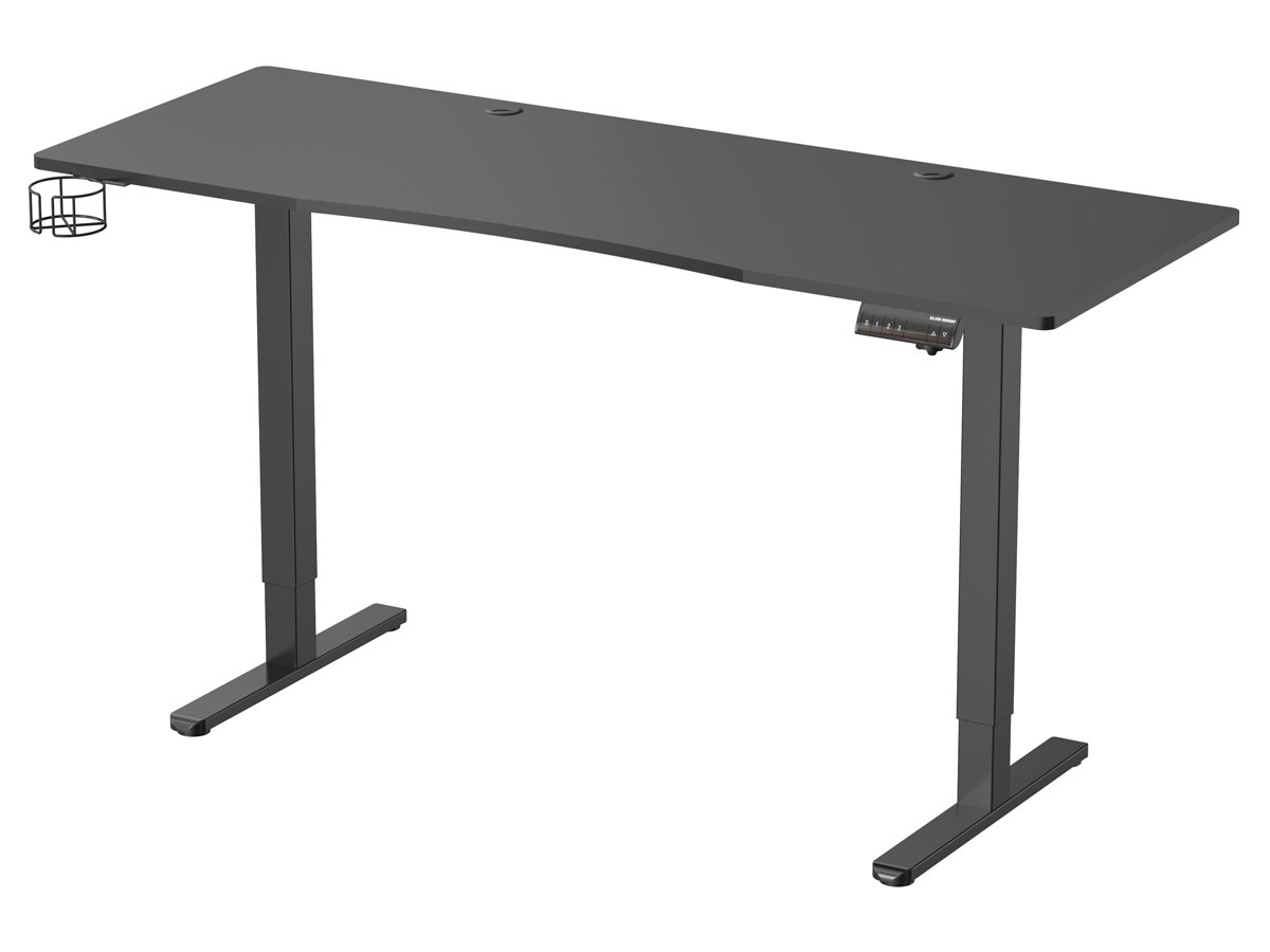 Biurko elektryczne Silver Monkey ED-160 Black - Widok od przodu pod kątem