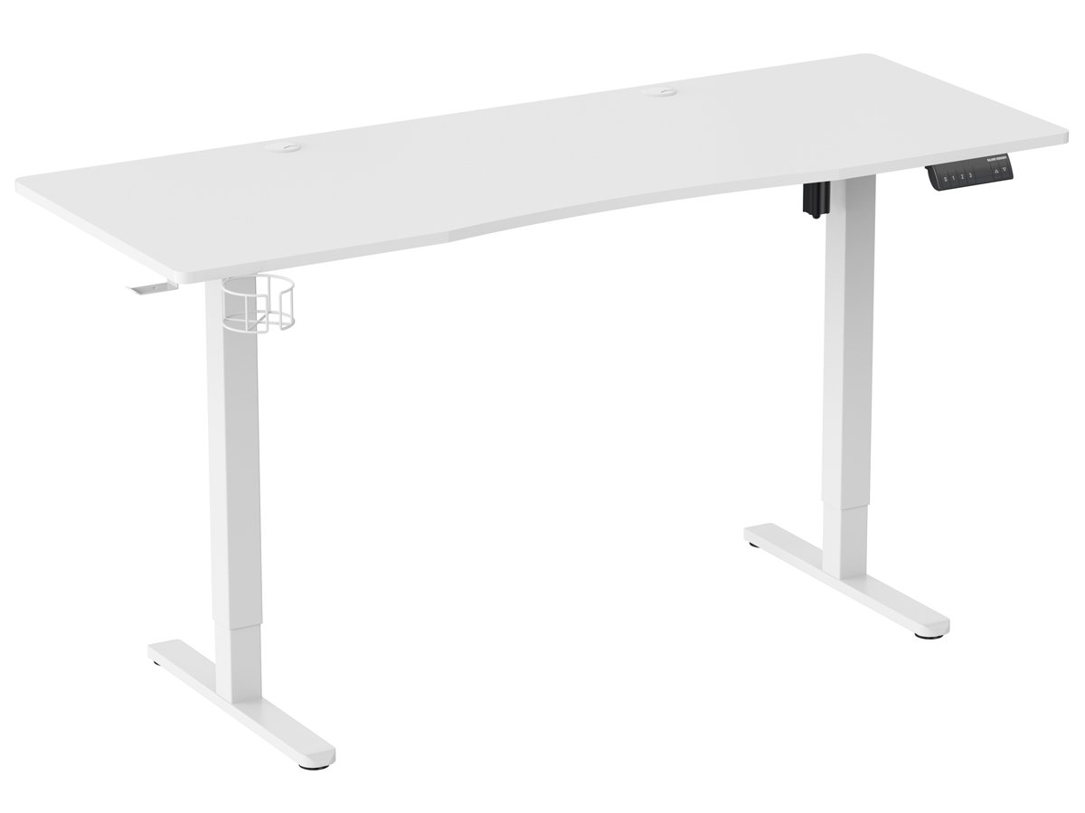 Biurko elektryczne Silver Monkey ED-160 White - Widok od przodu pod kątem