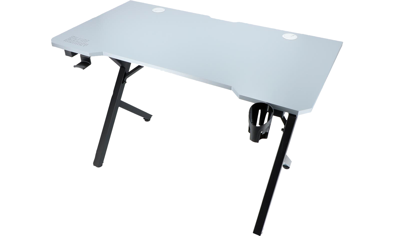 Biurko gamingowe Silver Monkey Szare - Widok ogólny