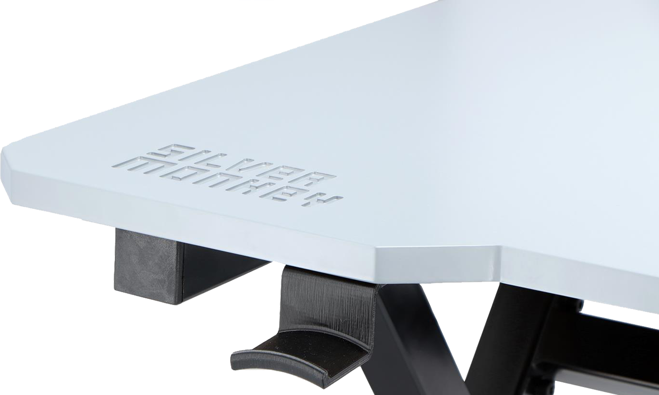 Biurko gamingowe Silver Monkey Szare - Zbliżenie na blat