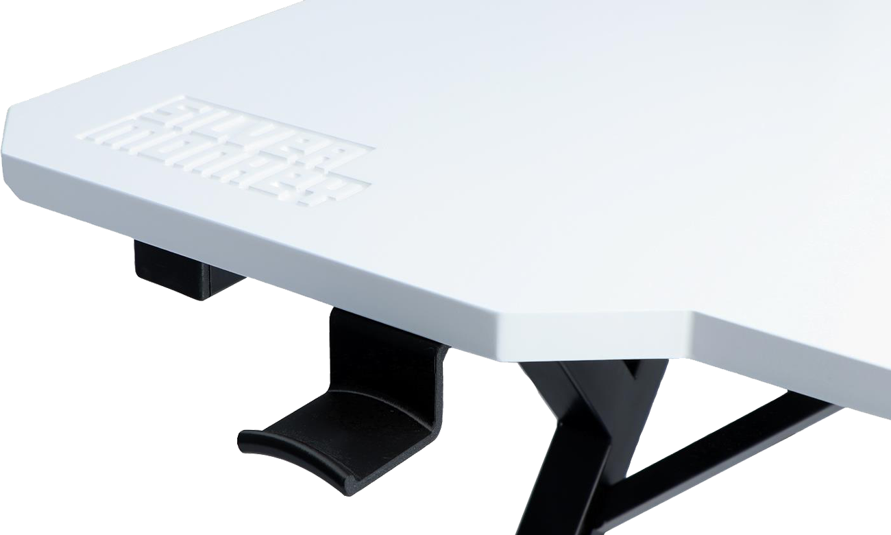 Biurko gamingowe Silver Monkey GD-160 RGB Białe - Zbliżenie na blat