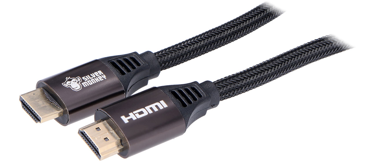 Silver Monkey Kabel HDMI 2.1 w oplocie Końcówki