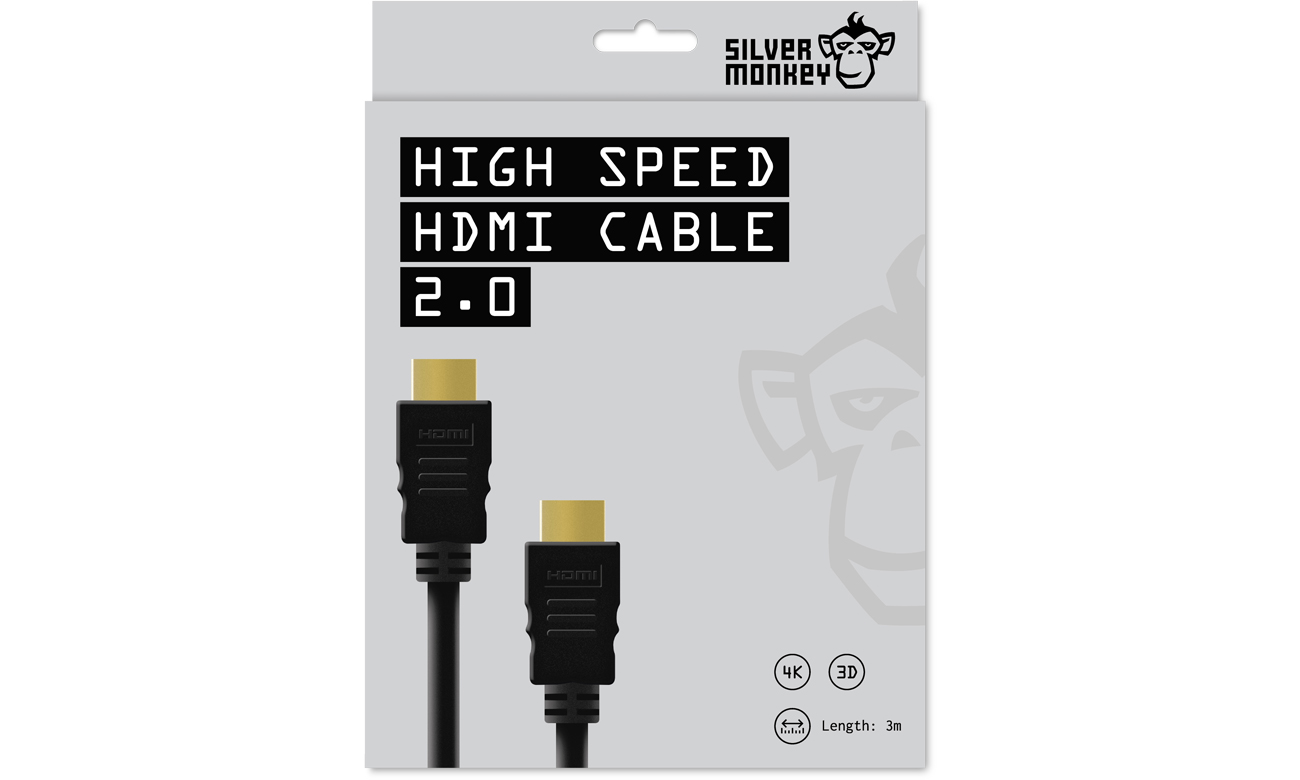 Silver Monkey Kabel HDMI 2.0 3m Opakowanie